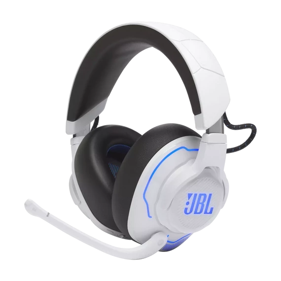 JBL Quantum 910P Gamer, zajszűrős, vezeték nélküli fejhallgató, fehér/kék
