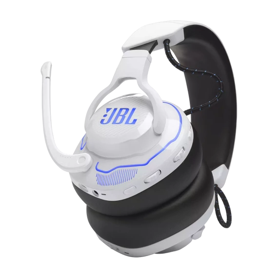 JBL Quantum 910P Gamer, zajszűrős, vezeték nélküli fejhallgató, fehér/kék