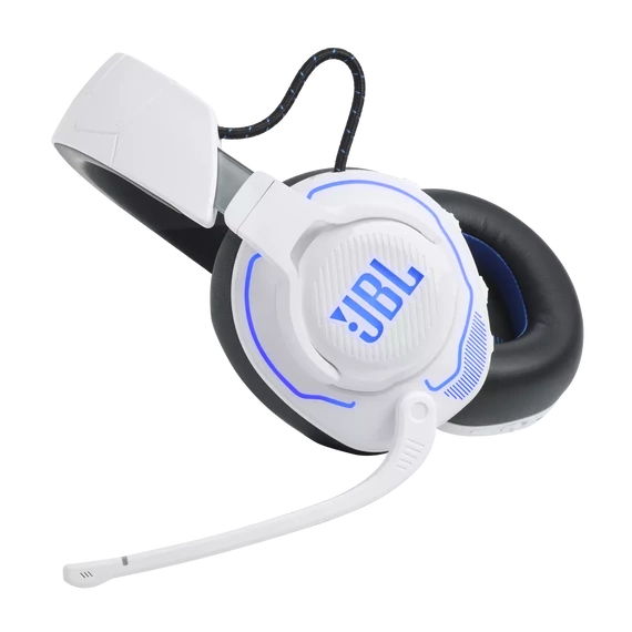 JBL Quantum 910P Gamer, zajszűrős, vezeték nélküli fejhallgató, fehér/kék