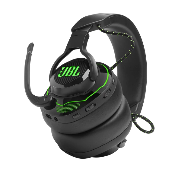 JBL Quantum 910X Gamer, zajszűrős, vezeték nélküli fejhallgató, fekete/zöld