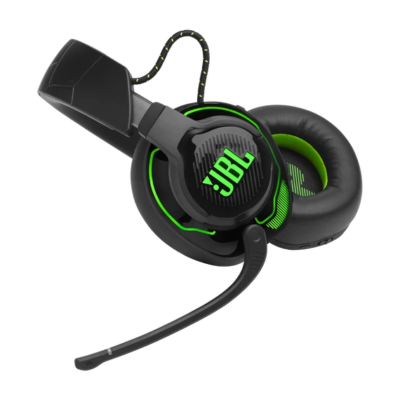 JBL Quantum 910X Gamer, zajszűrős, vezeték nélküli fejhallgató, fekete/zöld