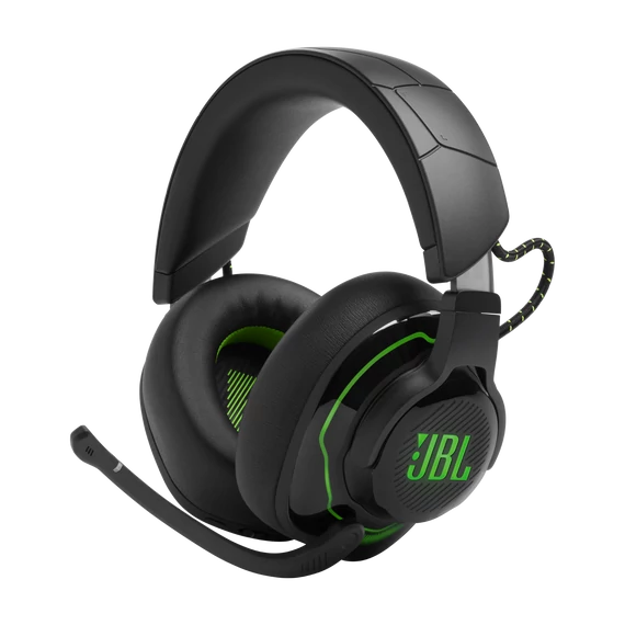 JBL Quantum 910X Gamer, zajszűrős, vezeték nélküli fejhallgató, fekete/zöld