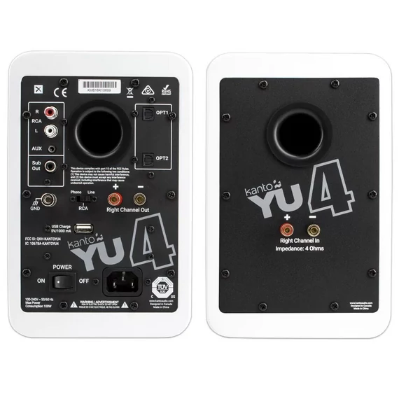 Kanto Audio YU4 Aktív Bluetooth hangfal, lakk fehér