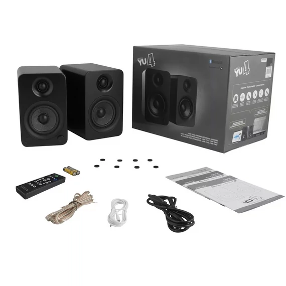 Kanto Audio YU4 Aktív Bluetooth hangfal, lakk fekete